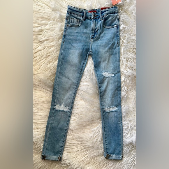 New Kids Guess Mr Zuley Skinny Jeans Light Destroyed Style Adj Waist Size 8, $45 - Picture 2 of 10